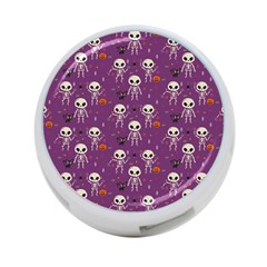 Background Halloween Pattern Pumpkin Skeleton Bat 4-port Usb Hub (two Sides) by Ravend