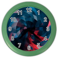 Art Polygon Geometric Design Pattern Colorful Color Wall Clock by Ravend