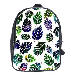 Leaves Watercolor Ornamental Decorative Design School Bag (xl)