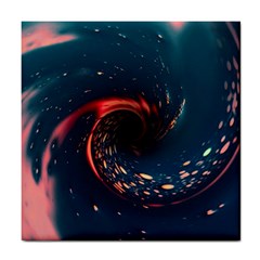 Fluid Swirl Spiral Twist Liquid Abstract Pattern Tile Coaster by Ravend