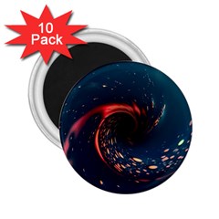 Fluid Swirl Spiral Twist Liquid Abstract Pattern 2 25  Magnets (10 Pack)  by Ravend
