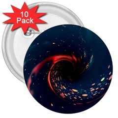Fluid Swirl Spiral Twist Liquid Abstract Pattern 3  Buttons (10 Pack)  by Ravend