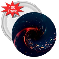 Fluid Swirl Spiral Twist Liquid Abstract Pattern 3  Buttons (100 Pack)  by Ravend