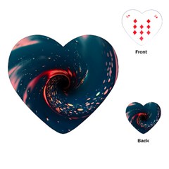 Fluid Swirl Spiral Twist Liquid Abstract Pattern Playing Cards Single Design (heart)