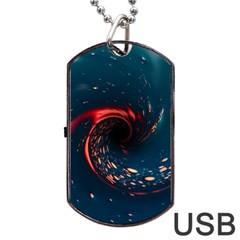 Fluid Swirl Spiral Twist Liquid Abstract Pattern Dog Tag Usb Flash (one Side)