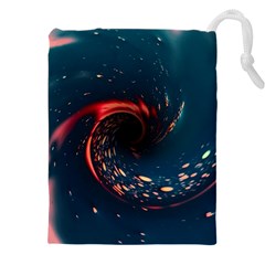 Fluid Swirl Spiral Twist Liquid Abstract Pattern Drawstring Pouch (5xl)