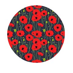 Background Poppies Flowers Seamless Ornamental Mini Round Pill Box (pack Of 3)