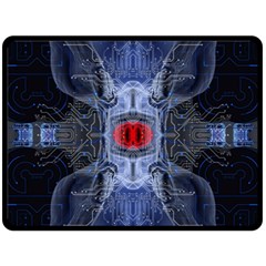 Art Robot Artificial Intelligence Technology Double Sided Fleece Blanket (large)