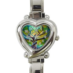 Tree Magical Colorful Abstract Metaphysical Heart Italian Charm Watch by Ravend