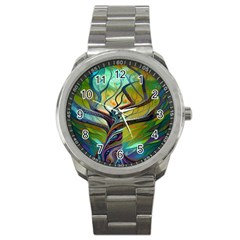 Tree Magical Colorful Abstract Metaphysical Sport Metal Watch