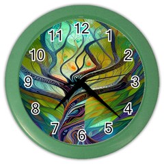 Tree Magical Colorful Abstract Metaphysical Color Wall Clock by Ravend