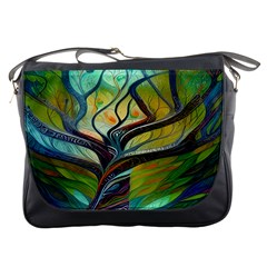 Tree Magical Colorful Abstract Metaphysical Messenger Bag by Ravend