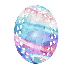 Polygons Bokeh Geometric Art Geometric Background Oval Filigree Ornament (two Sides)