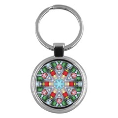 Geometric Symmetrical Symmetry Data Futuristic Key Chain (round)