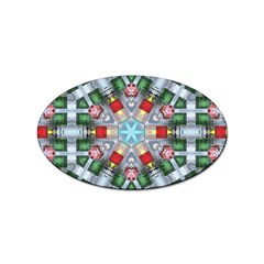 Geometric Symmetrical Symmetry Data Futuristic Sticker Oval (10 Pack) by Ravend