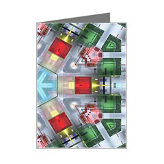 Geometric Symmetrical Symmetry Data Futuristic Mini Greeting Card