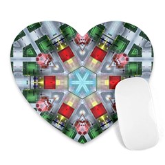 Geometric Symmetrical Symmetry Data Futuristic Heart Mousepad by Ravend