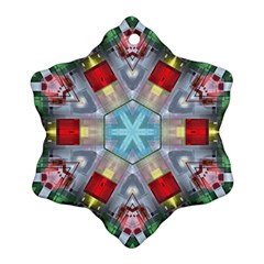 Geometric Symmetrical Symmetry Data Futuristic Snowflake Ornament (two Sides) by Ravend