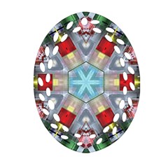 Geometric Symmetrical Symmetry Data Futuristic Oval Filigree Ornament (two Sides)