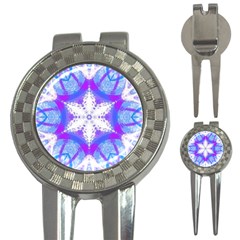 Snowflake Kaleidoscope Template Background 3-in-1 Golf Divots by Ravend