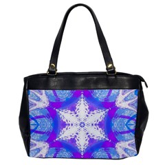 Snowflake Kaleidoscope Template Background Oversize Office Handbag