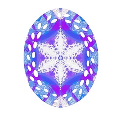 Snowflake Kaleidoscope Template Background Oval Filigree Ornament (two Sides)