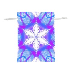 Snowflake Kaleidoscope Template Background Lightweight Drawstring Pouch (m)
