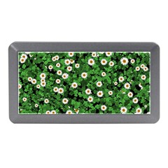 Daisies Clovers Lawn Digital Drawing Background Memory Card Reader (mini)