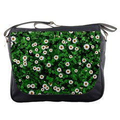 Daisies Clovers Lawn Digital Drawing Background Messenger Bag