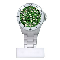 Daisies Clovers Lawn Digital Drawing Background Plastic Nurses Watch by Ravend