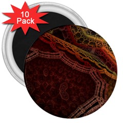 Fractal Pattern Geometric Pattern Disintegration 3  Magnets (10 pack) 