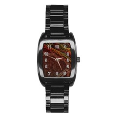 Fractal Pattern Geometric Pattern Disintegration Stainless Steel Barrel Watch by Ravend