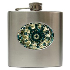 Fractal Glowing Kaleidoscope Wallpaper Art Design Hip Flask (6 Oz)