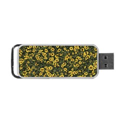 Sunflowers Yellow Flowers Flowers Digital Drawing Portable Usb Flash (two Sides)