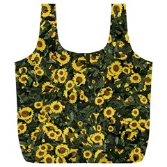 Sunflowers Yellow Flowers Flowers Digital Drawing Full Print Recycle Bag (xl)