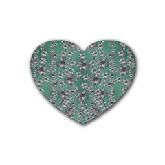 Forest Of Silver Pagoda Vines Rubber Coaster (heart) by pepitasart