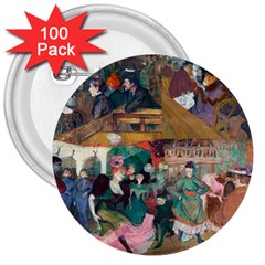 Moulin Rouge One 3  Buttons (100 Pack) 