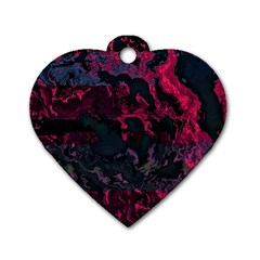 Granite Glitch Dog Tag Heart (two Sides) by MRNStudios