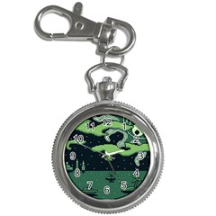 Ship Sea Monster Boat Island Night Pixel Key Chain Watches by Pakemis