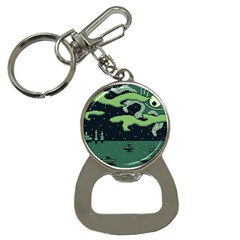 Ship Sea Monster Boat Island Night Pixel Bottle Opener Key Chain by Pakemis