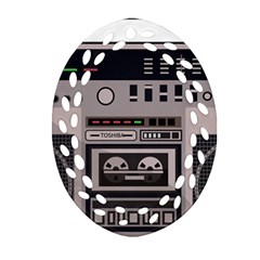 Cassette Recorder 80s Music Stereo Oval Filigree Ornament (two Sides) by Pakemis