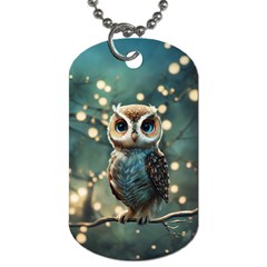 Owl Bird Bird Of Prey Ornithology Animal Dog Tag (two Sides) by Pakemis