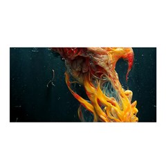 Flame Deep Sea Underwater Creature Wild Satin Wrap 35  X 70  by Pakemis