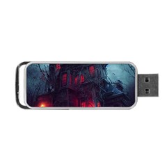 Haunted House Halloween Cemetery Moonlight Portable Usb Flash (one Side) by Pakemis