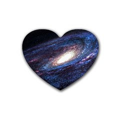 Space Cosmos Galaxy Stars Black Hole Universe Rubber Coaster (heart)