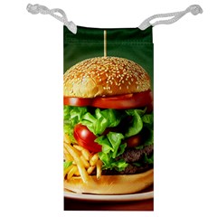 Hamburger Cheeseburger Burger 3d Render Snack Jewelry Bag by Pakemis