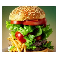 Hamburger Cheeseburger Burger 3d Render Snack Double Sided Flano Blanket (small) by Pakemis