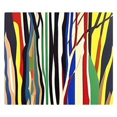 Abstract Trees Colorful Artwork Woods Double Sided Flano Blanket (small) by Pakemis