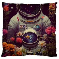 Astronaut Universe Planting Flowers Cosmos Art Large Cushion Case (Two Sides)