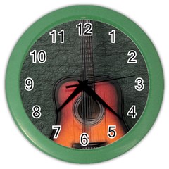 Guitar Ropes Music Instrument Sound Melody Color Wall Clock by Pakemis